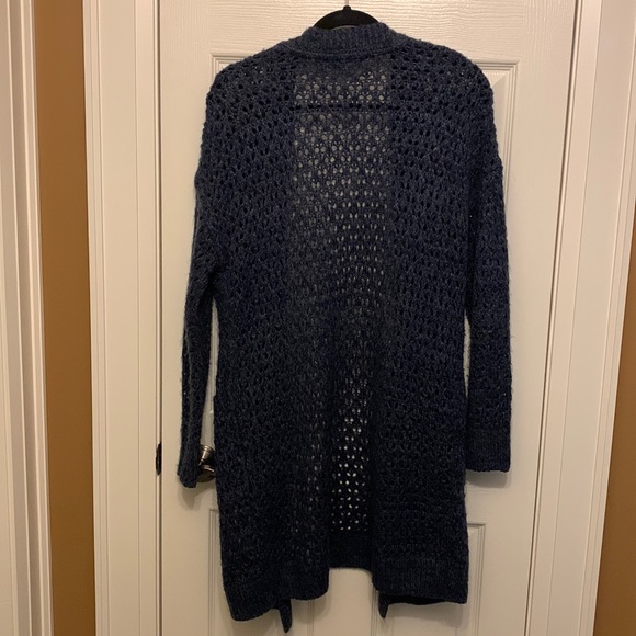 Extra Long Blue Knit Cardigan - Picture 6 of 6